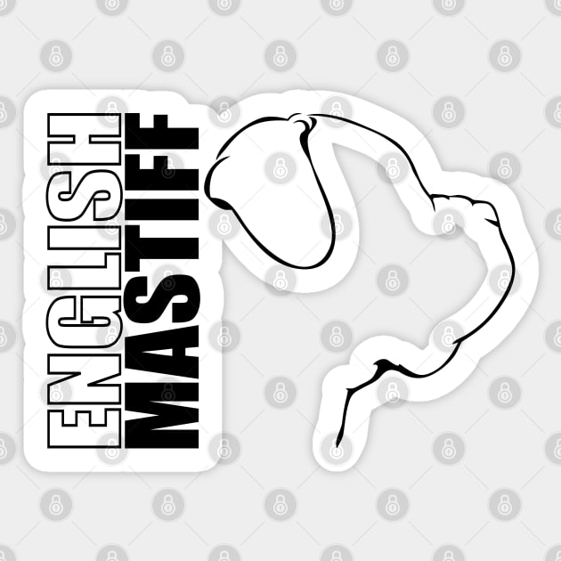 English Mastiff profile dog lover Sticker by wilsigns